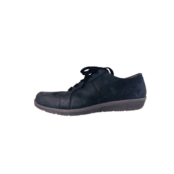 Vionic Abigail Lace-up Arch Support Shoes Black Leather Zip up Comfort Cushion - Picture 12 of 14